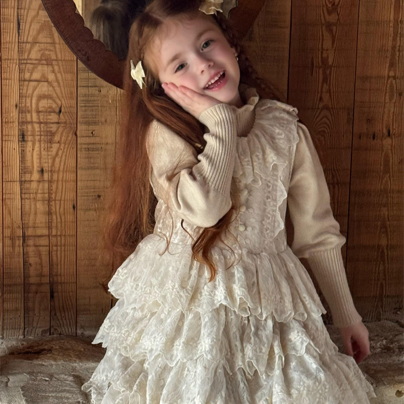 2024秋冬新品CL★子供服　上品なベストワンピース★90cm〜140cm