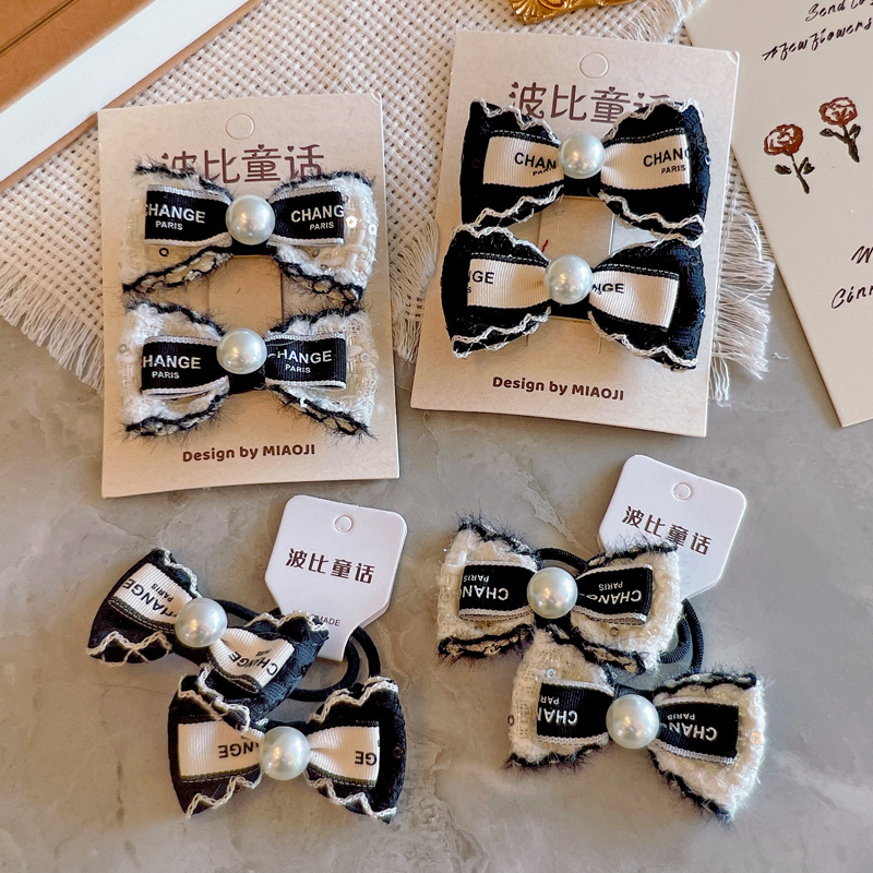 雑貨★子供用髪飾り　ヘアビン&ヘアゴム★アクセサリー★4色