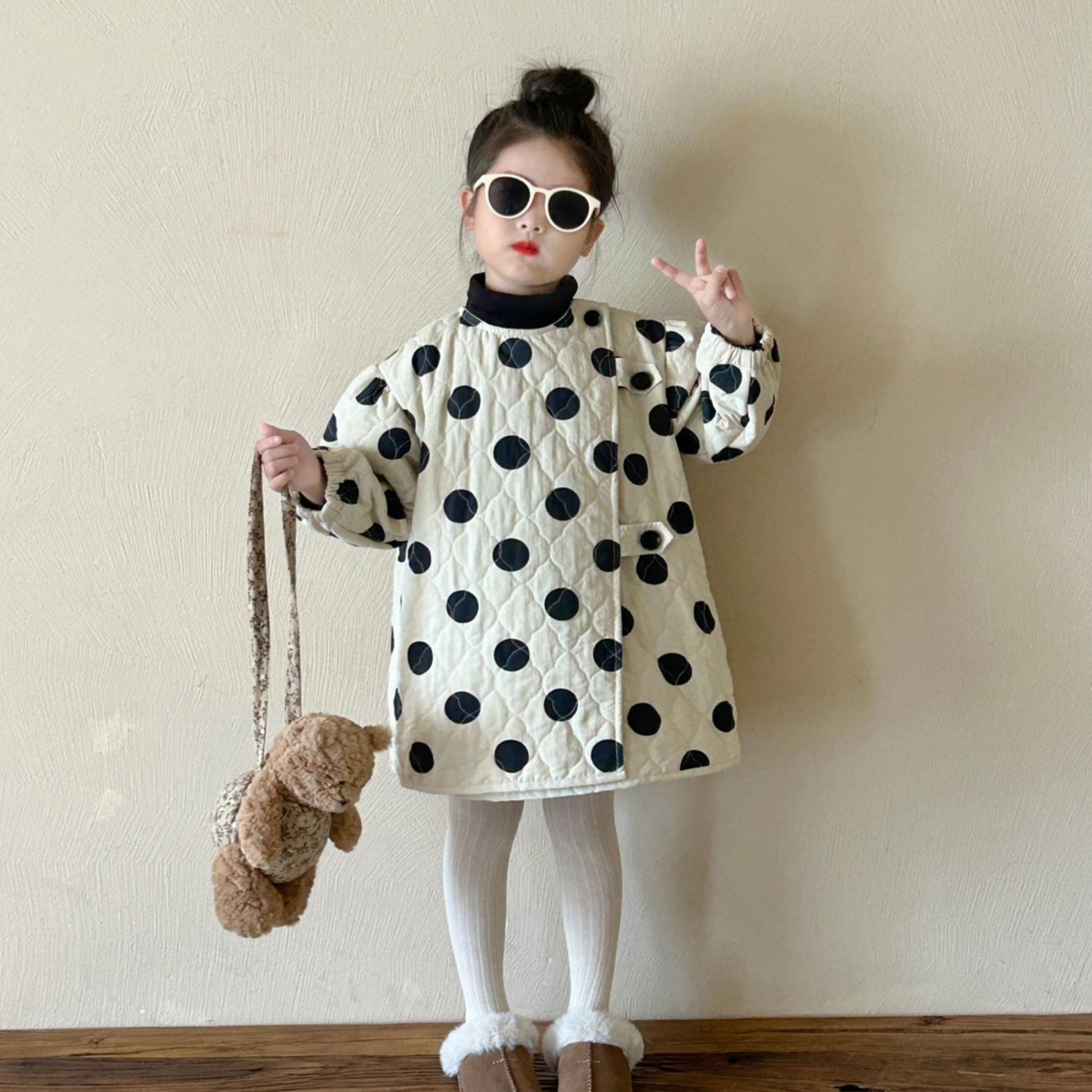 「2024」子供服★トップス★コート★韓国風子供服★水玉★90cm〜140cm