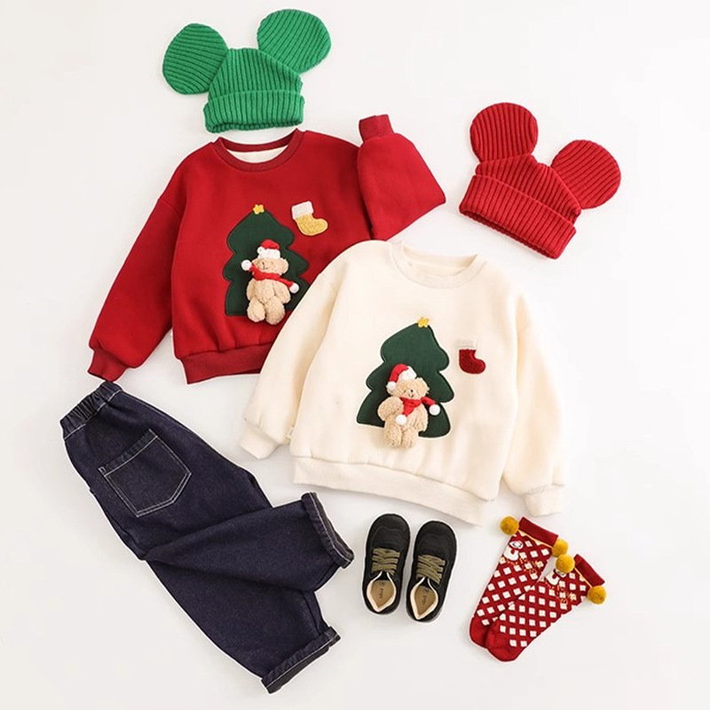 2024新品★子供服　クリスマス服　トレーナー 裏起毛★90〜140 2色
