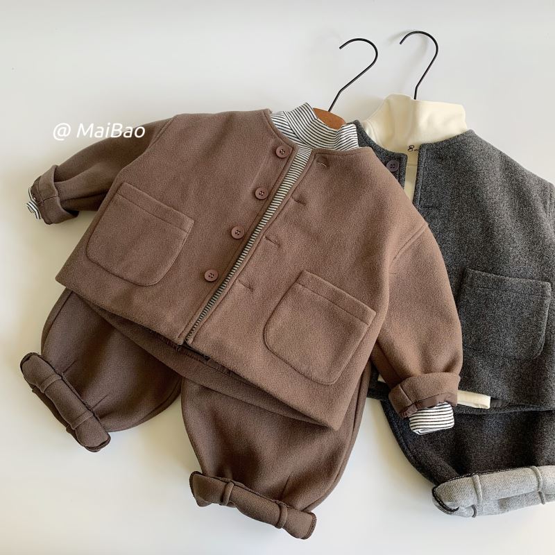 2024★秋冬新作★韓国風子供服★コート+ズボン★90cm〜140cm 2色