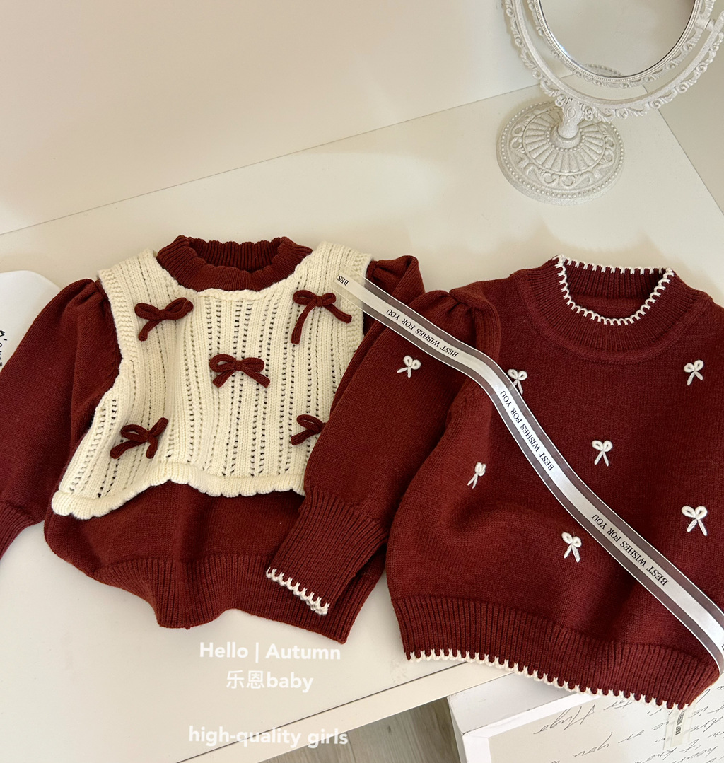 「2024」子供服★トップス★ニット★セーター★韓国風子供服★2色80cm〜130cm