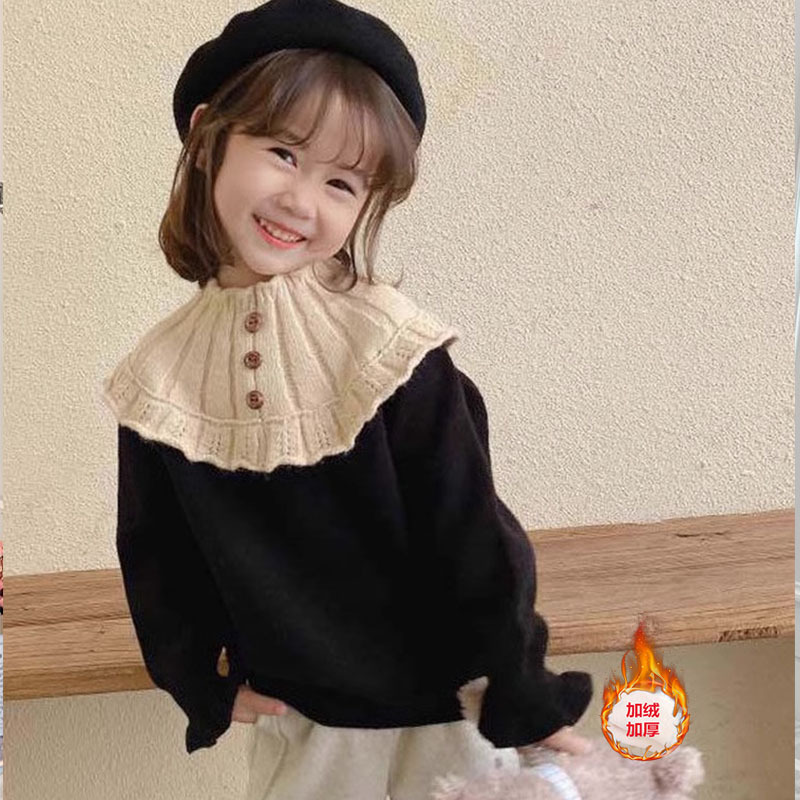 「2024」子供服★トップス★ニット★セーター★裏起毛★韓国風子供服★3色80cm〜140cm