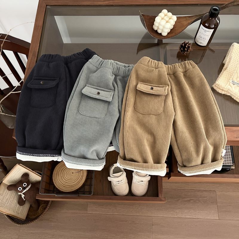 2024新入荷L★子供服　ズボン&トップス  裏起毛★73〜110 3色