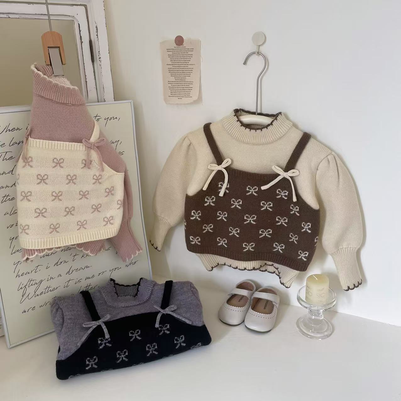 「2024」子供服★トップス★ニット★セーター★韓国風子供服★3色90cm〜130cm