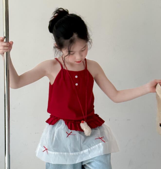 2025夏新作★子供服　吊りトップス★90cm〜150cm