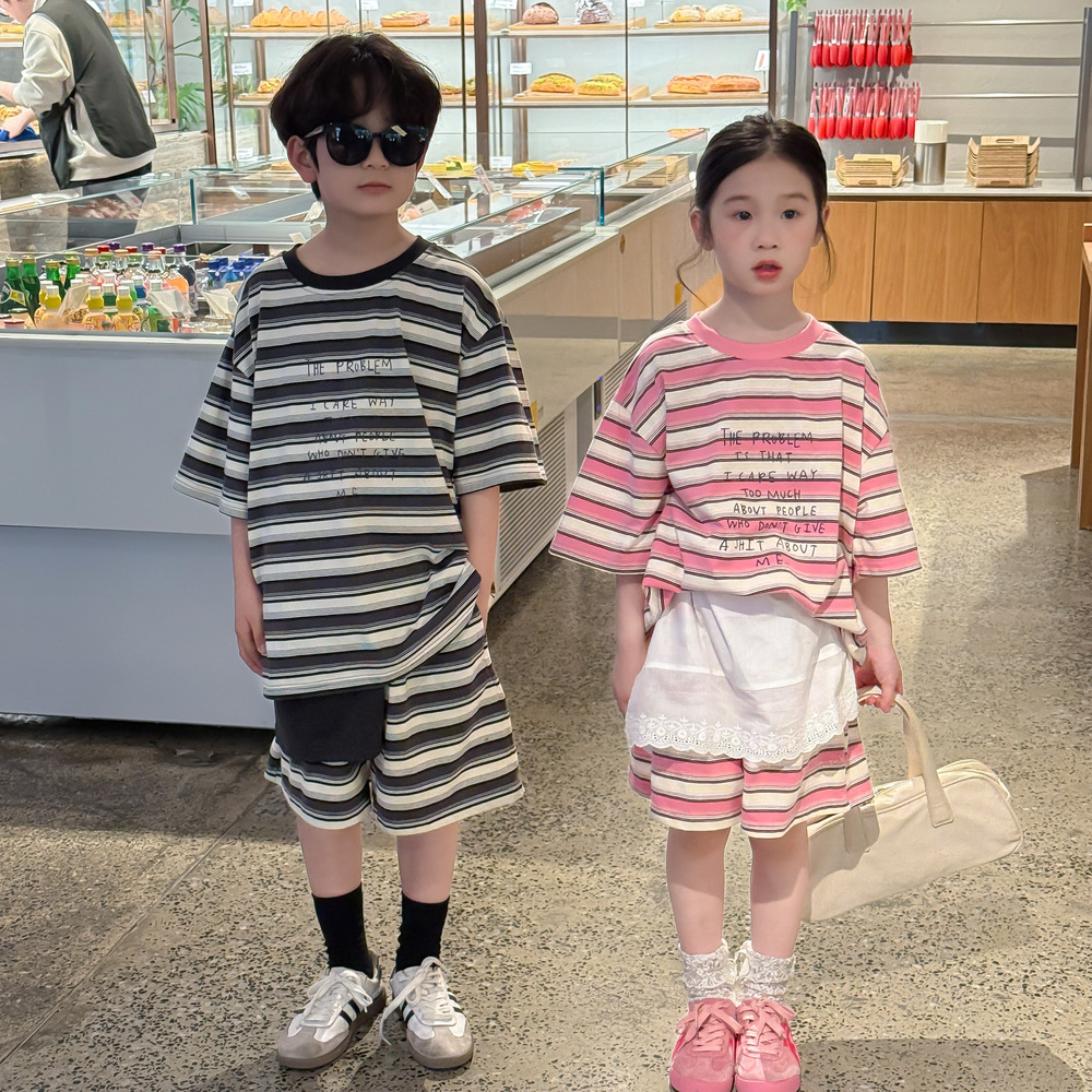 2025★夏新作★韓国風ベビー服★トップス+ズボン★90cm〜150cm 2色