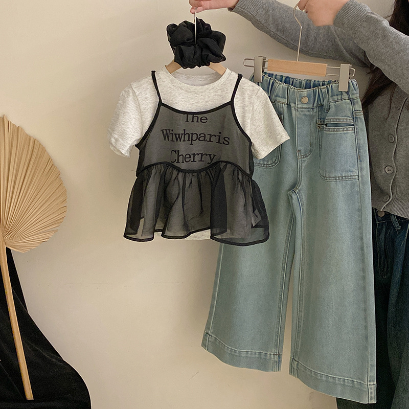 2025新作★子供服　トップス+吊りブラウス&ズボン分けて★110cm〜170cm