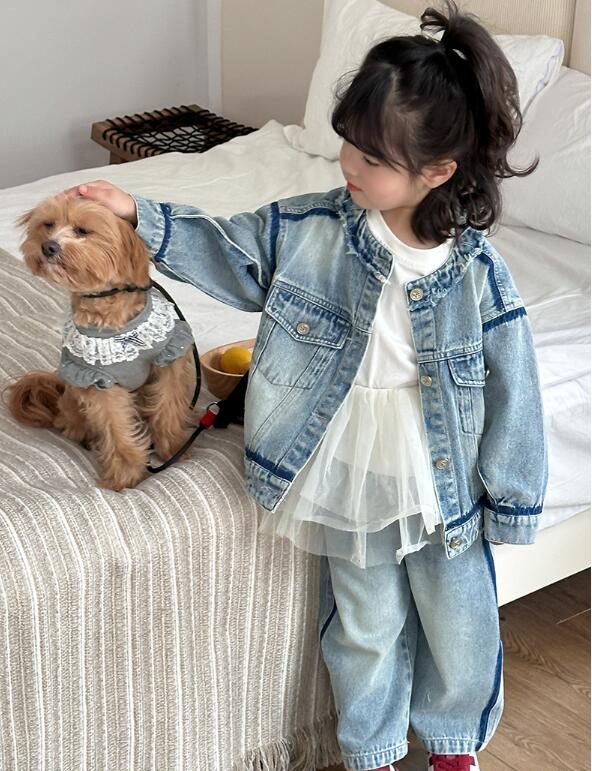 2025秋新品★子供服　コート+ズボン　デニムセットアップ★90cm〜150cm