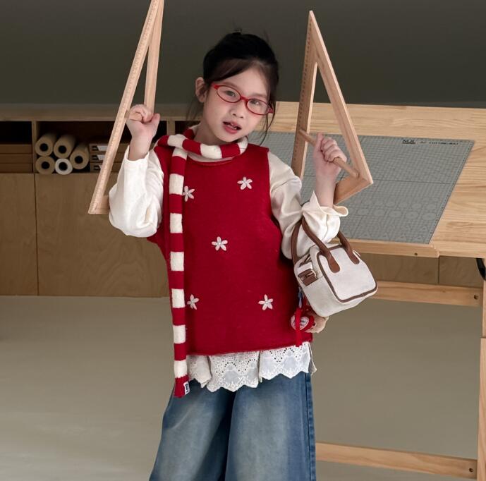 2025秋新品MXM★子供服　ニットベスト&トップス分けて★90cm〜150cm
