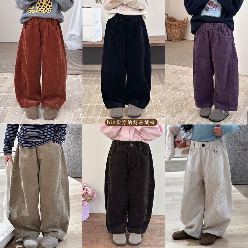 2025秋新品A★子供服　ゴールティンズボン★90cm〜170cm 6色