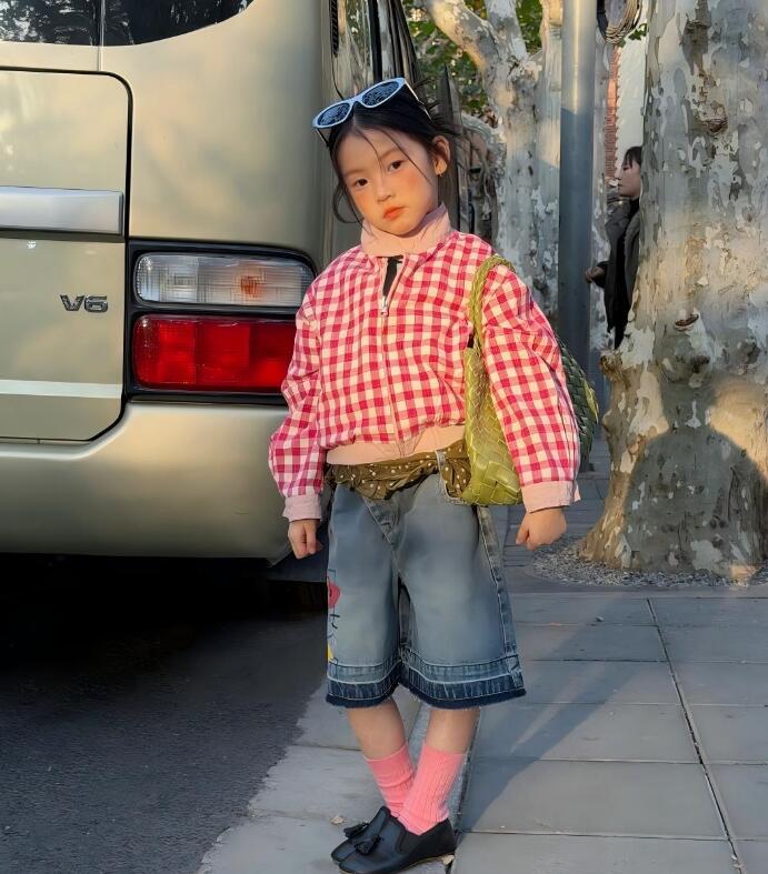 2026新品JS★子供服 　格子コート★90cm〜140cm