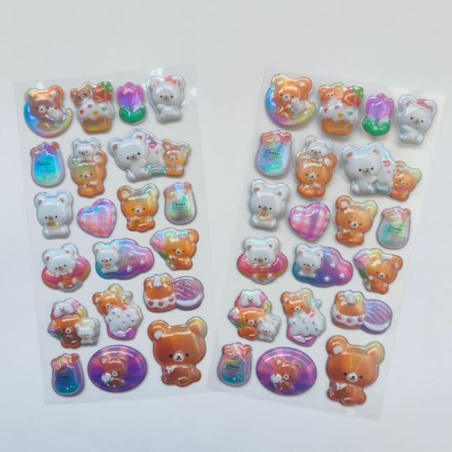 2026★DIY手作り ステッカー★粘着シール★3D★手帳素材