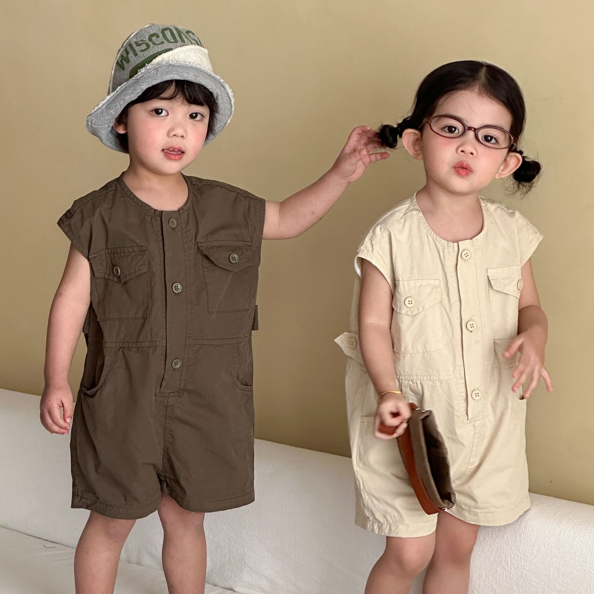 2026新品QMM★子供服　連体服★80cm〜150cm 2色