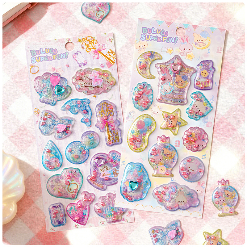 DIY手作り ステッカー★粘着シール★3D★手帳素材