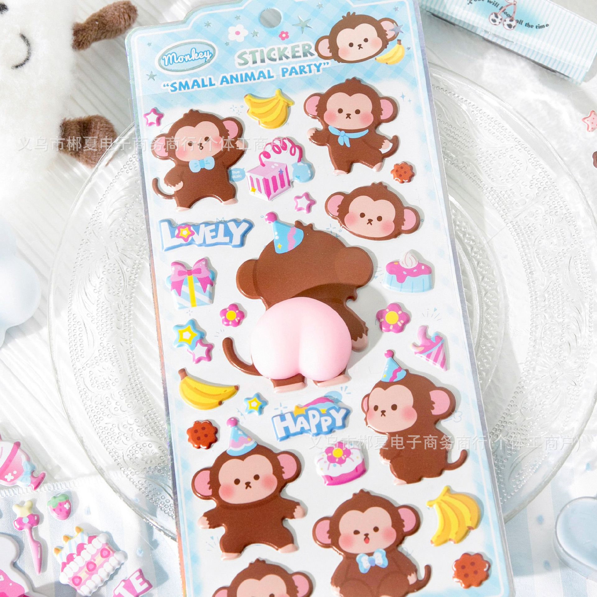 DIY手作り ステッカー★粘着シール★3D★手帳素材