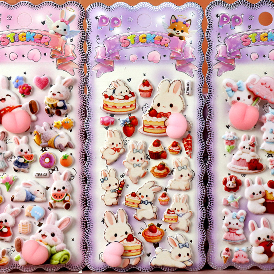 DIY手作り ステッカー★粘着シール★3D★手帳素材