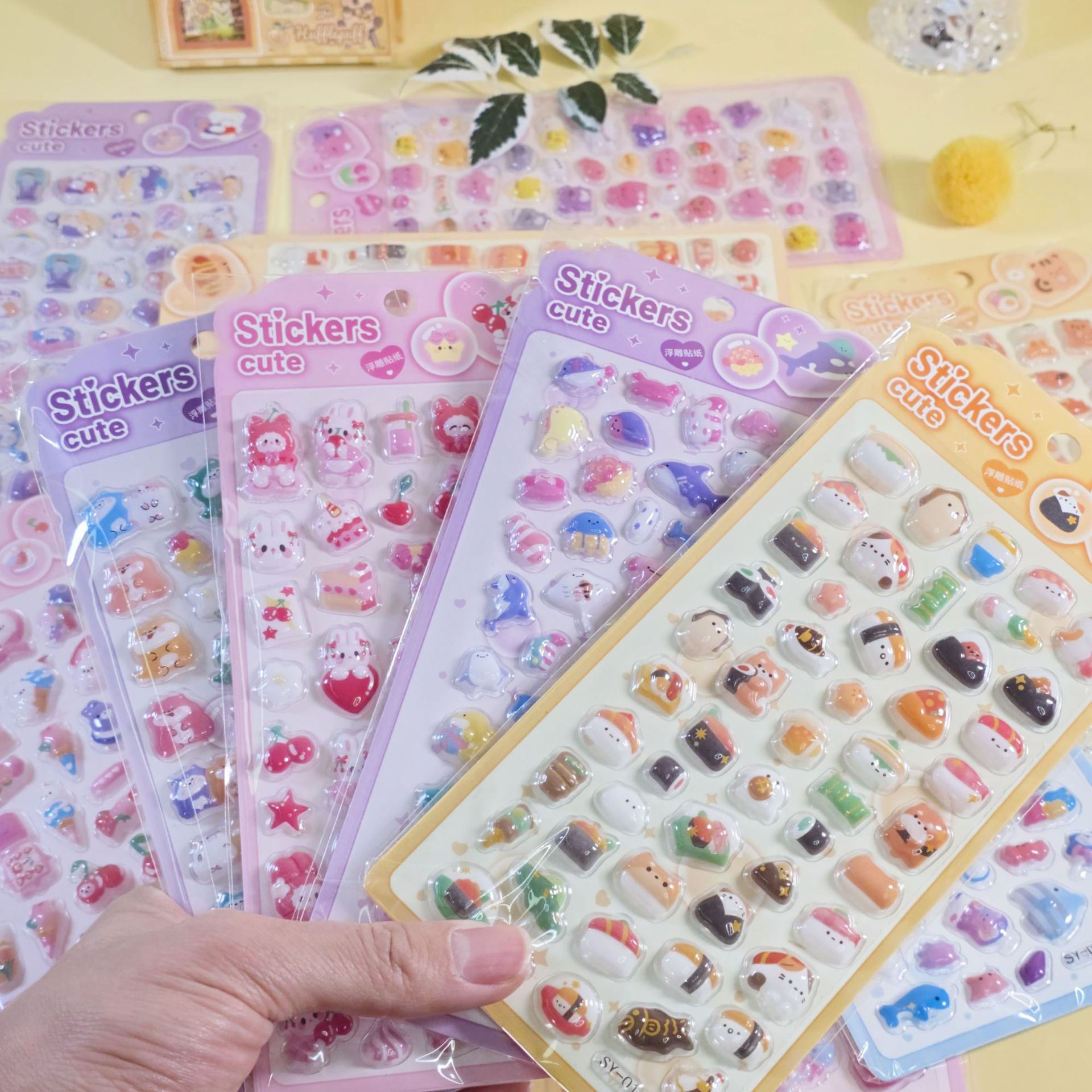 DIY手作り ステッカー★粘着シール★3D★手帳素材