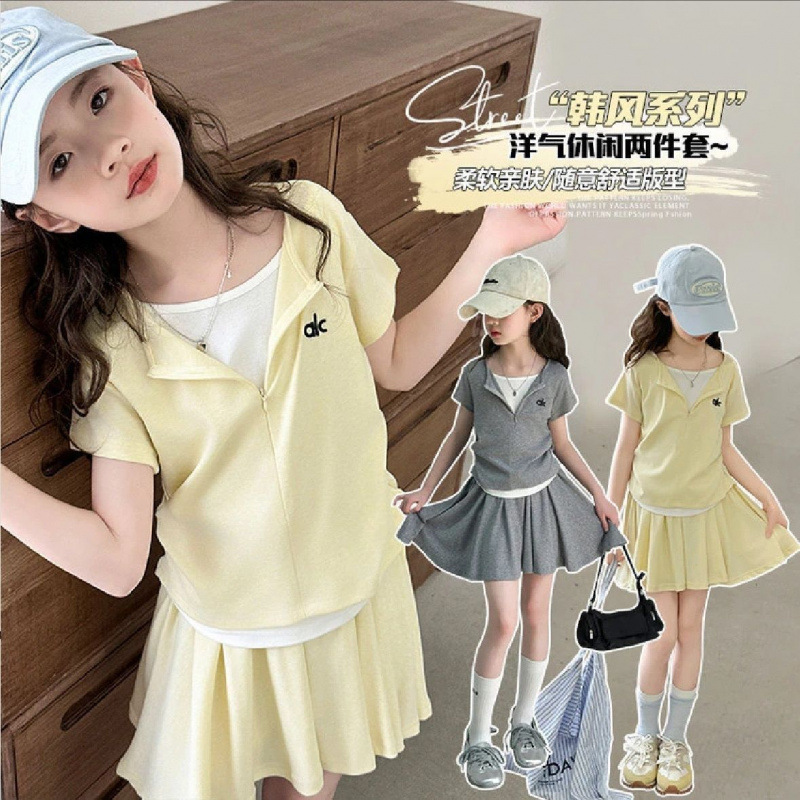 2026★夏新作★韓国風子供服★トップス+スカート★110cm〜170cm 2色