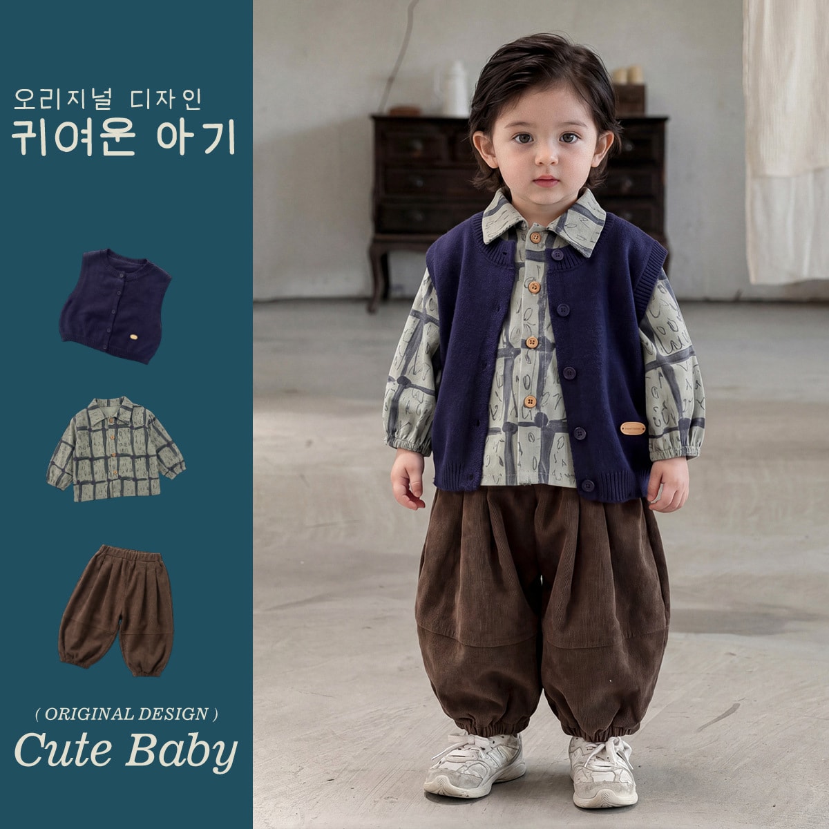 2026秋新品★子供服　トップス&ズボン&ニットバスト★73CM〜110cm