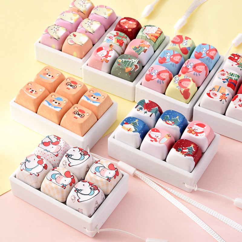 ★ストレス解消おもちゃ　装飾品★ボタン式スクイーズキーホルダー★