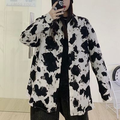 トップス★♪个性★♪プリント★♪長袖★♪シャツ♪韓流★♪レディース服上着★♪秋款