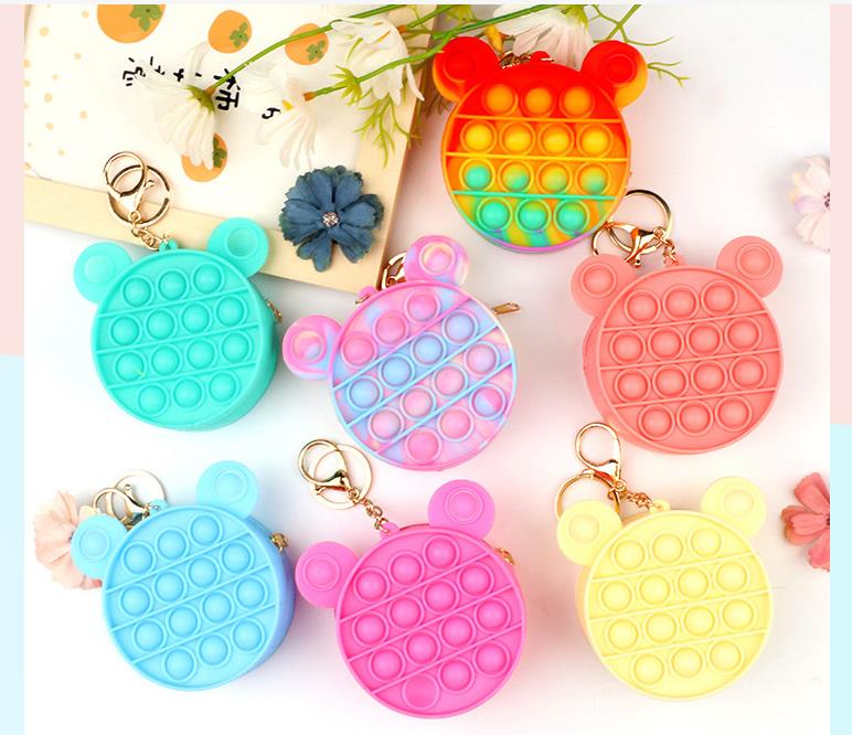 新入荷★キーホルダー　コインバック　減圧グッズ　プッシュポップ★7色