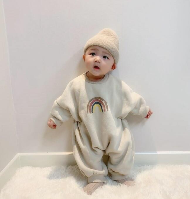 2022★秋冬新作★韓国風ベビー服★ロンパース★裏起毛★2色65-90CM