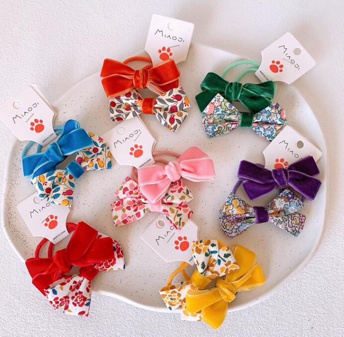 「2月初入荷」子供用★キッズ女の子★髪飾り★まとめ髪用★ヘアアクセサリー★2枚入り★ヘアゴム★多色