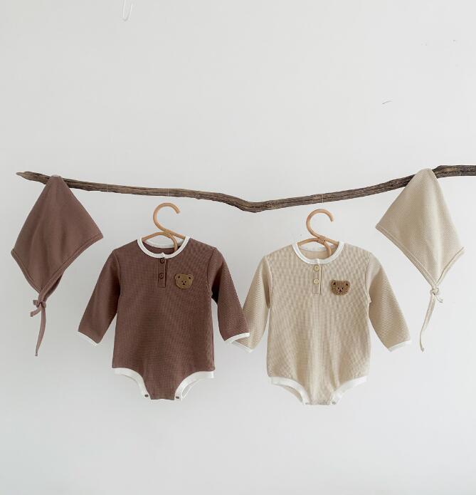 2023★春新作★韓国風ベビー服★ロンパース+帽子★2色66-90CM