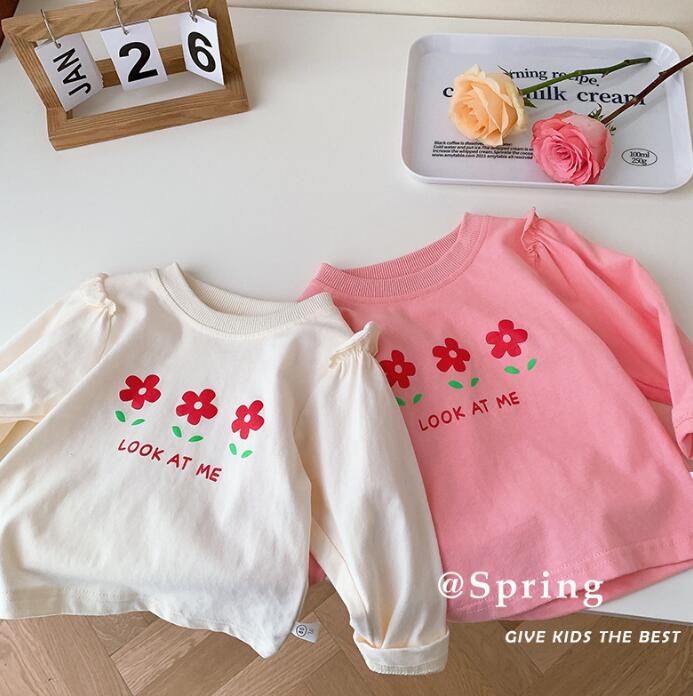 子供服★トップス★Tシャツ★長袖シャツ★キッズ女の子★2色★80-120CM
