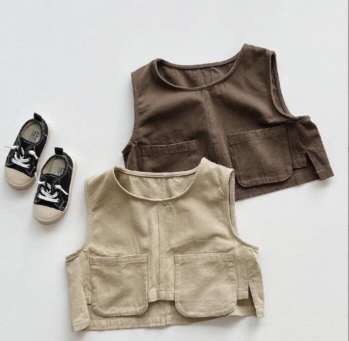 子供服★トップス★チョッキ★ベスト★韓国風子供服★男女兼用★2色★80-130CM