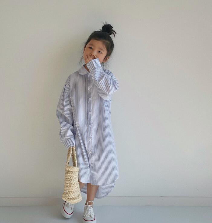 2023新品★子供服&親子服　ロングシャツ　ワンピース★90-150cm★