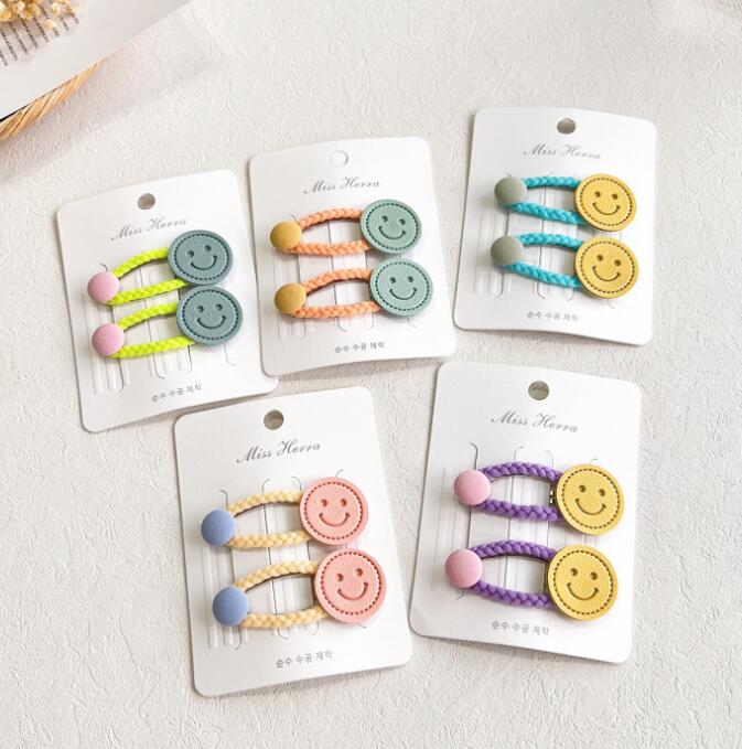 子供用★キッズ★髪飾り★まとめ髪用★ヘアアクセサリー★ヘアピン★笑顔★2枚入り★多色