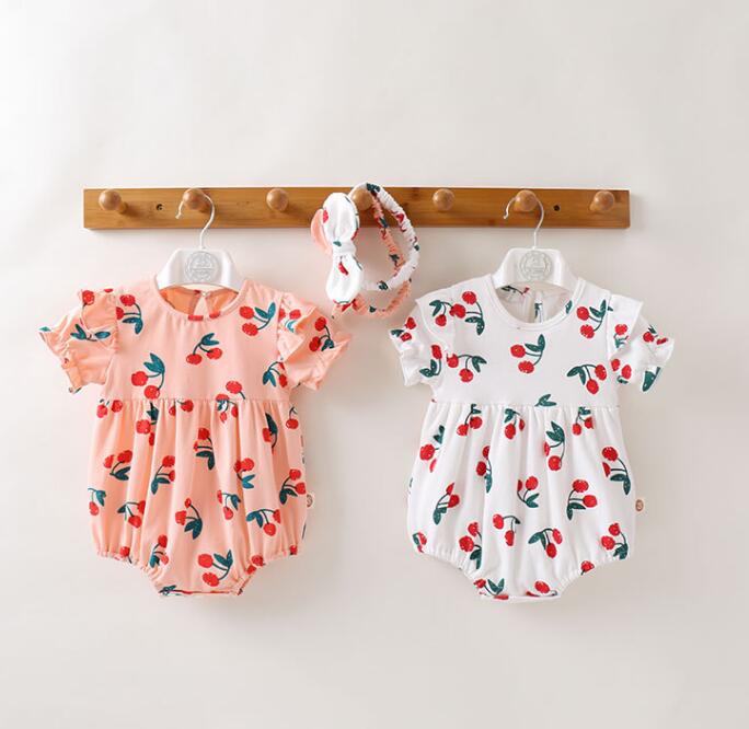 子供服★ロンパース+ヘアバンド★連体服★韓国風子供服★ベビー★可愛い★2色★66-90CM