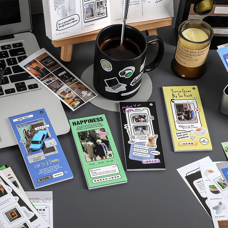 文具 シール貼紙 手帳素材 春新作 封口貼 日常生活雑貨 風景 グルメ食べ物 人物植物 写真撮影 旅行 20枚入