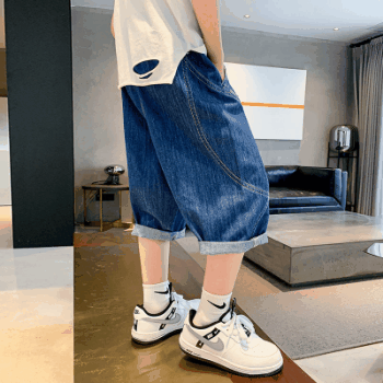 お勧め 春夏新作 デニムズボン ワイドパンツ ジーンズ ジーパン 男の子 ハーフパンツ 韓国風子供服 120-170