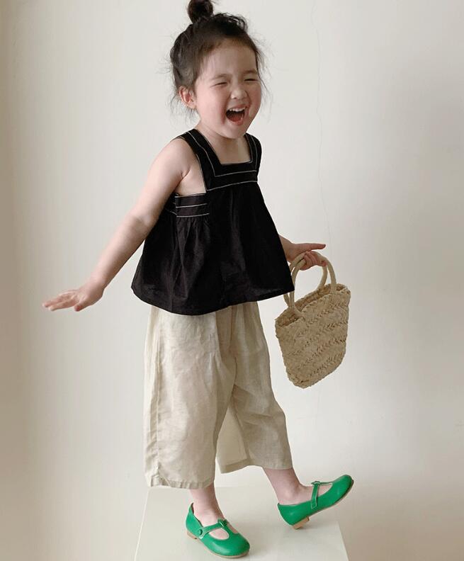 2023新品★子供服　麻棉ズボン★90-140cm★2色