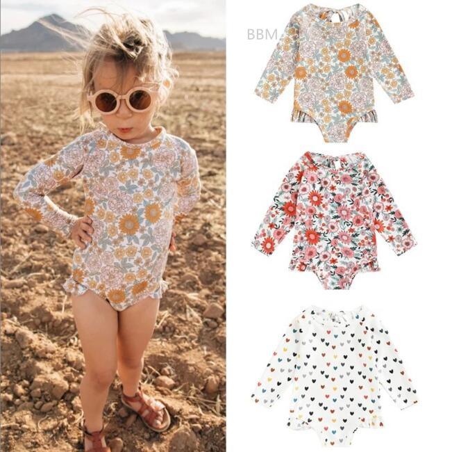 2023★春夏新作★子供水着★連体水着★長袖★3色90-130CM