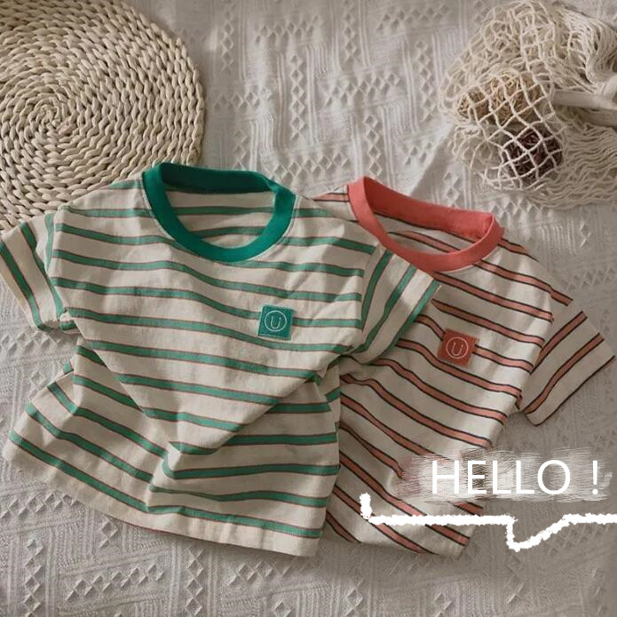 子供服★トップス★Tシャツ★韓国風子供服★キッズ★男女兼用★ストライプ★2色★80-130CM