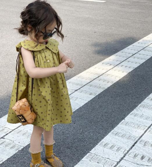子供服★ワンピース★韓国風子供服★キッズ女の子★水玉★袖なし★80-140CM