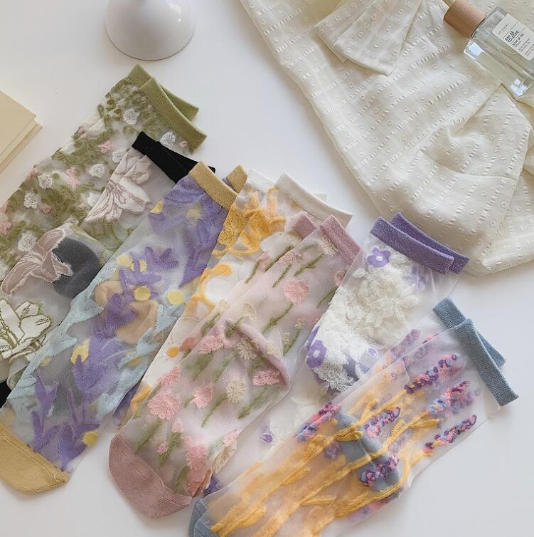 靴下★レデイース★ソックス★大人用★女性用★韓国風★花柄★薄手★可愛い★多色