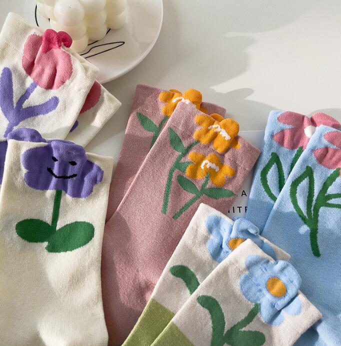 靴下★レデイース★ソックス★大人用★女性用靴下★花柄★可愛い★5色