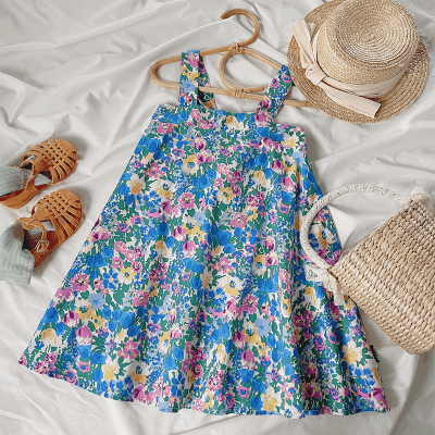 お勧め ハワイ春夏 ガールズ スリップドレス ワンピース ボタニカル 花柄 ノースリープ ワンピ 90-140