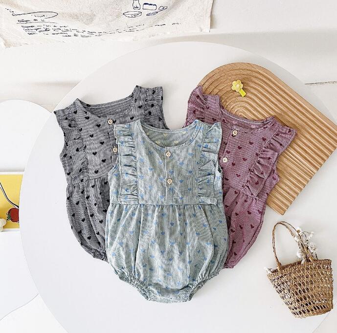 子供服★ロンパース★連体服★ノースリーブ★韓国風ベビー服★可愛い★3色★0-3歳