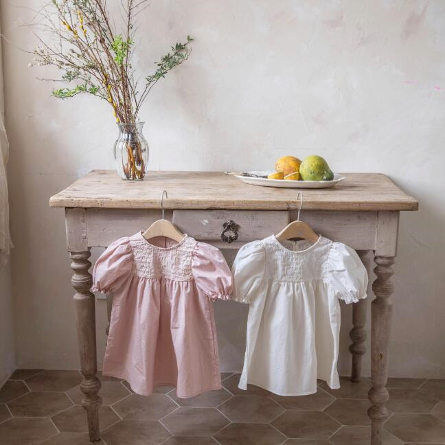 子供服★ワンピース★半袖★韓国風子供服★キッズ女の子★無地★2色★73-110CM