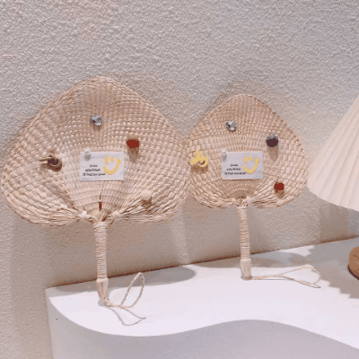 夏日 扇子 編み 手作り うちわ レディース キッズ少女 団扇 浴衣 着物用 暑さ 熱中症対策 アクリルパール