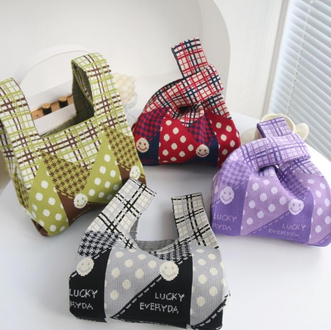 バッグ★レディース★トートバッグ★ハンドバッグ★ニットバッグ★大容量★4色