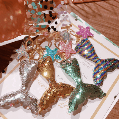 春夏 キーホルダー スマホ小物 アクリル 海洋 ヒトデ 人魚姫 マーメイド 星 スパンコール 携帯ストラップ