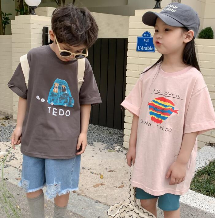 2023★春夏新作★韓国風子供服★トップス★Tシャツ★2色90-150CM